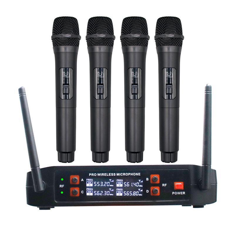 T66 UHF Wireless One-to-Four Karaoke Stage Performance Microphone.