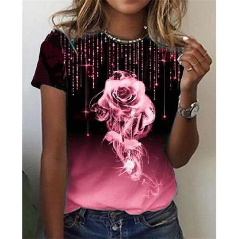 Women's T-shirt, casual and comfortable top, women's printed design