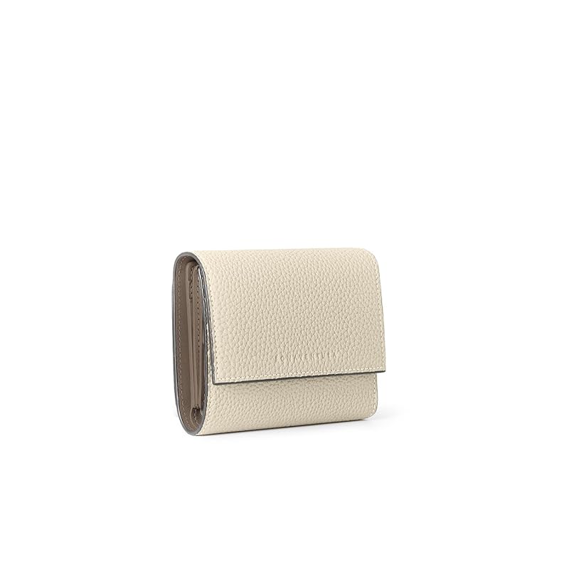 

[BONAVENTURA] Flap small wallet Bottarato leather (shrink leather) [ivory x Etope] wallet Europe s finest leather minimalist genuine leather present