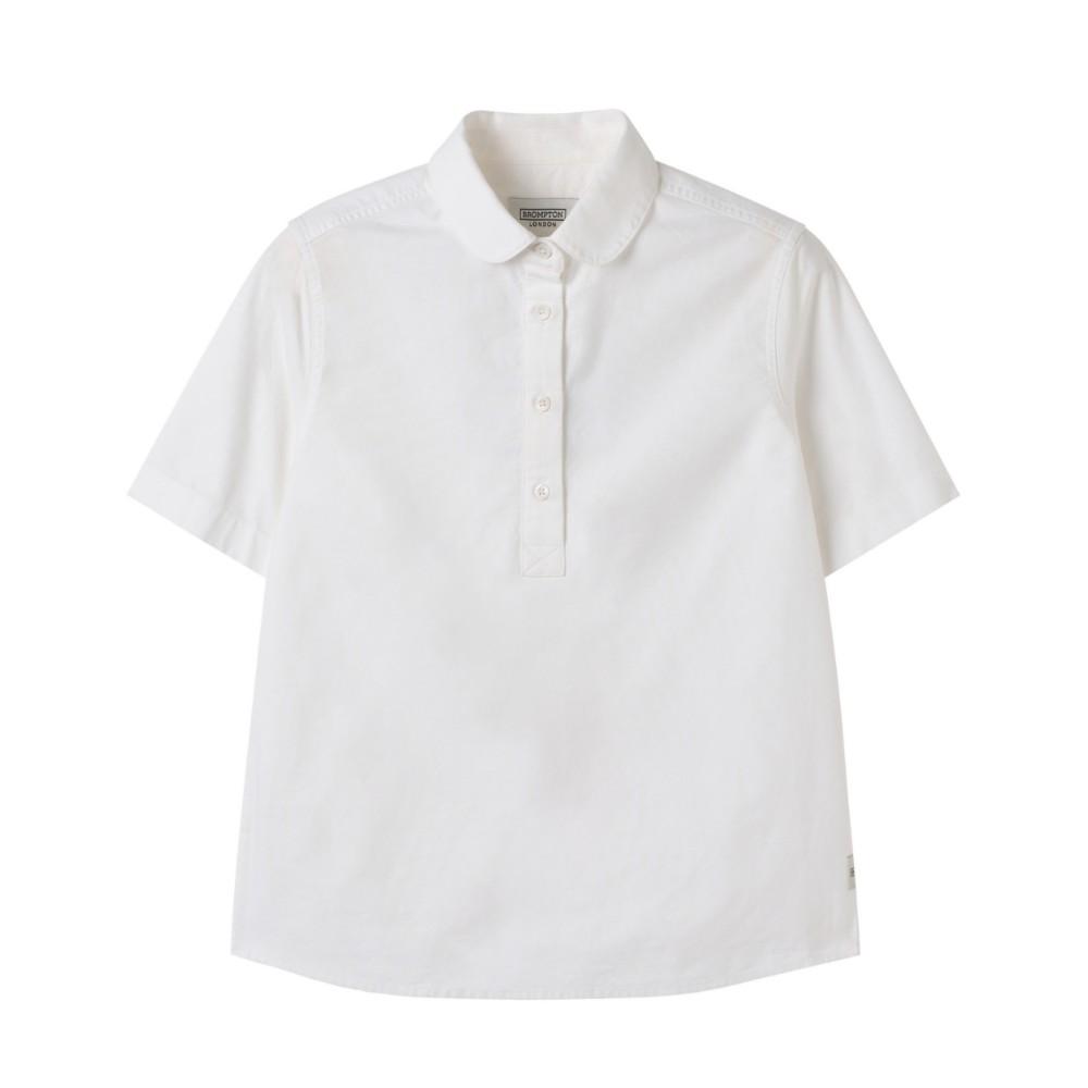 Brompton London W Oxford Half Sleeve Collar Shirt - White (P252Wsh434) White/085
