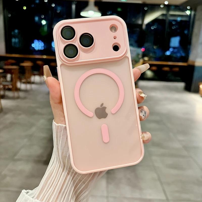 Armor Shockproof Magnetic Matte Orange Phone Case For iPhone 17 Pro Max 17 Air 17 Pro For Magsafe Wireless Charging Cover