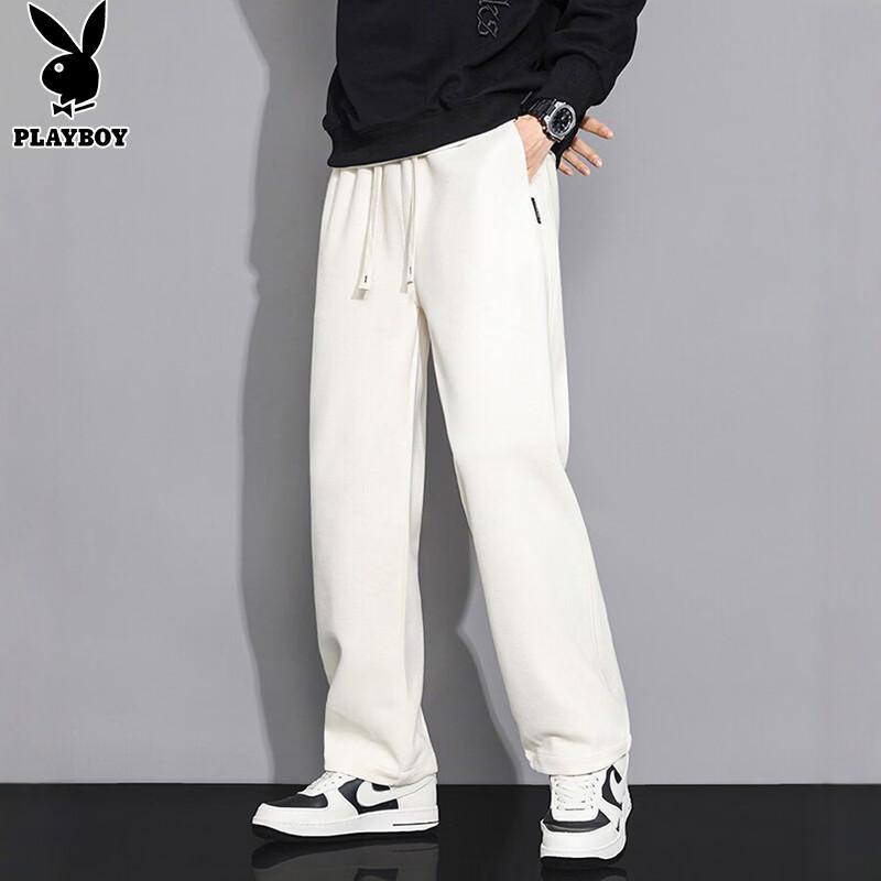 PLAYBOY Men's Autumn Winter Loose Straight-leg Casual Sweatpants