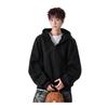 Men's Retro Rivet Hooded Cardigan: Trendy Autumn/Winter Streetwear Zipper Jacket with Plus Velvet