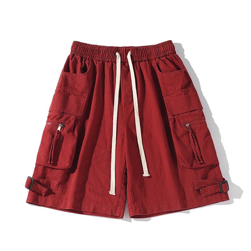 Work Pants Men's Summer American High Street Pants Loose Sports Five-point Pants Multi-pocket Pants