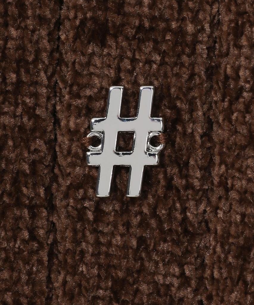 BEENTRILL Women'S Metal Hashtag Ribbed Knit (Chocolate)