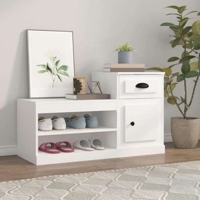 VidaXL Armoire à chaussures blanc 100x42x60 cm bois d'ingénierie 816416