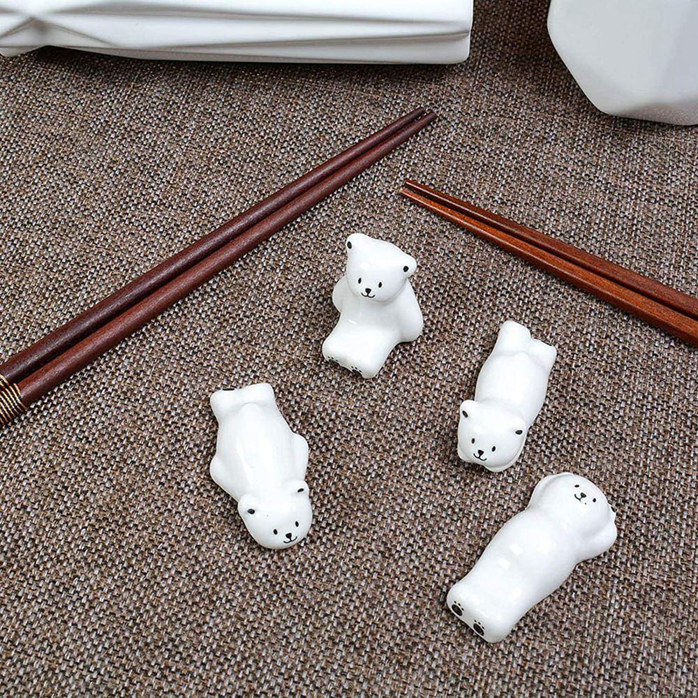 Ceramic Cute Creative Polar Bear Dinnerware Stand Tableware Rack Chopsticks Holder Chopstick Rest