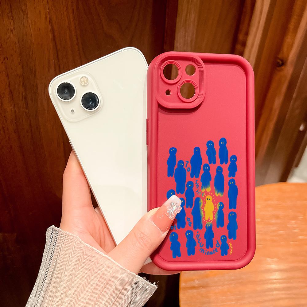 Soft Silicone Square Ladders Cartoon Pattern Full Cover Camera Protection Shockproof Case for Huawei Honor Xiaomi Redmi Samsung