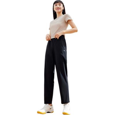 Sports Lifestyle Series Solid Color Comfortable Versatile Simple Knitted Sports Pants Women Bottoms Black 962527302-3