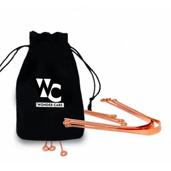 Wonder care - 100% Měděný čistič jazyka/Škrabka na jazyk Antimikrobiální ájurvédský čistič jazyka Čistič jazyka pro dospělé pro Optimální ústní hygienu