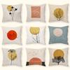 Simple Sunset Branch Landscape Pillow Short Plush Printed Pillow Case Sofa Backrest Decorative Backrest Cover
