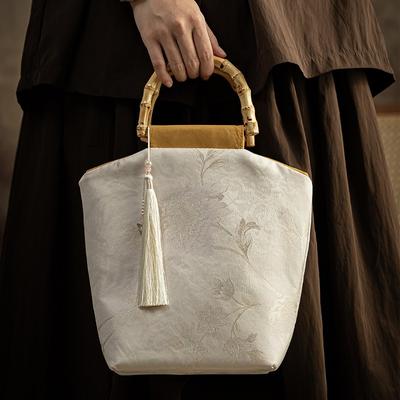 Vintage Literary Tassel Bag New Chinese Style Hanfu Handbag Women's Bag Bamboo Joint Cheongsam Bag