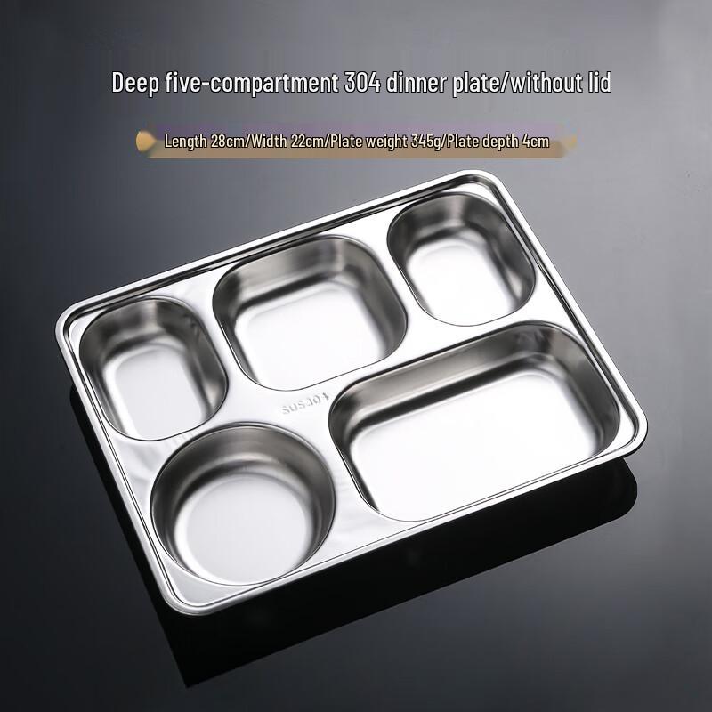 

Sweet Grace 316/304 Food Grade Stainless Steel 5-Compartment Lunch Tray
