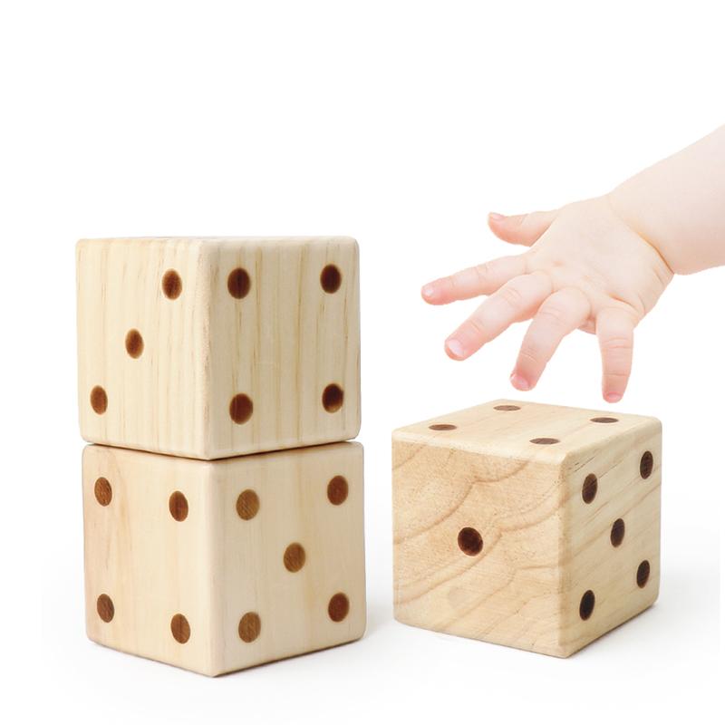 Obří Dřevěné Kostky z Dřevozpracujícího Dvora Lehké Interaktivní Hrací Kostky Vhodné Pro Venkovní a Vnitřní Plážové Hry pro Dospělé Dárky