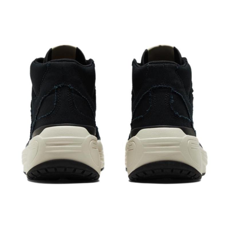 Joshua Vides X Converse WEAPON CX Two-Layer Suede Collaboration Creative Rhapsody Support High-Top Retro Basketball Shoes Unisex Black and White