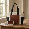Quilted Tote with Pouch MultiCompartment Bag Spacious for Commuters, Students,