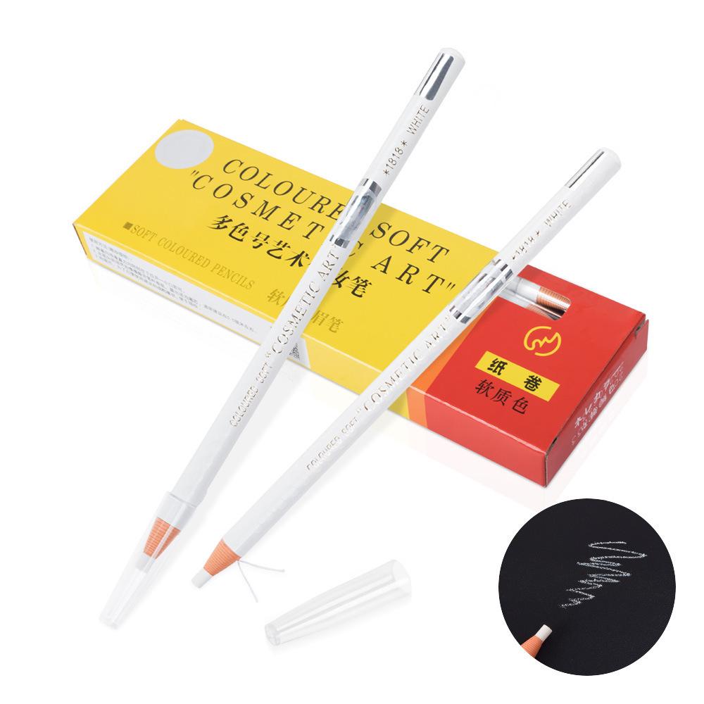 1818 Waterproof White Eyebrow and Eyeliner Pencil - Smudge-proof, Non-fading, Fine Tip for Precise Makeup