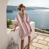 New Amazon Women's Clothing Super Fairy V-Neck Dress Seaside Vacation Beach Dress Printed Loose Mid-Length Dress