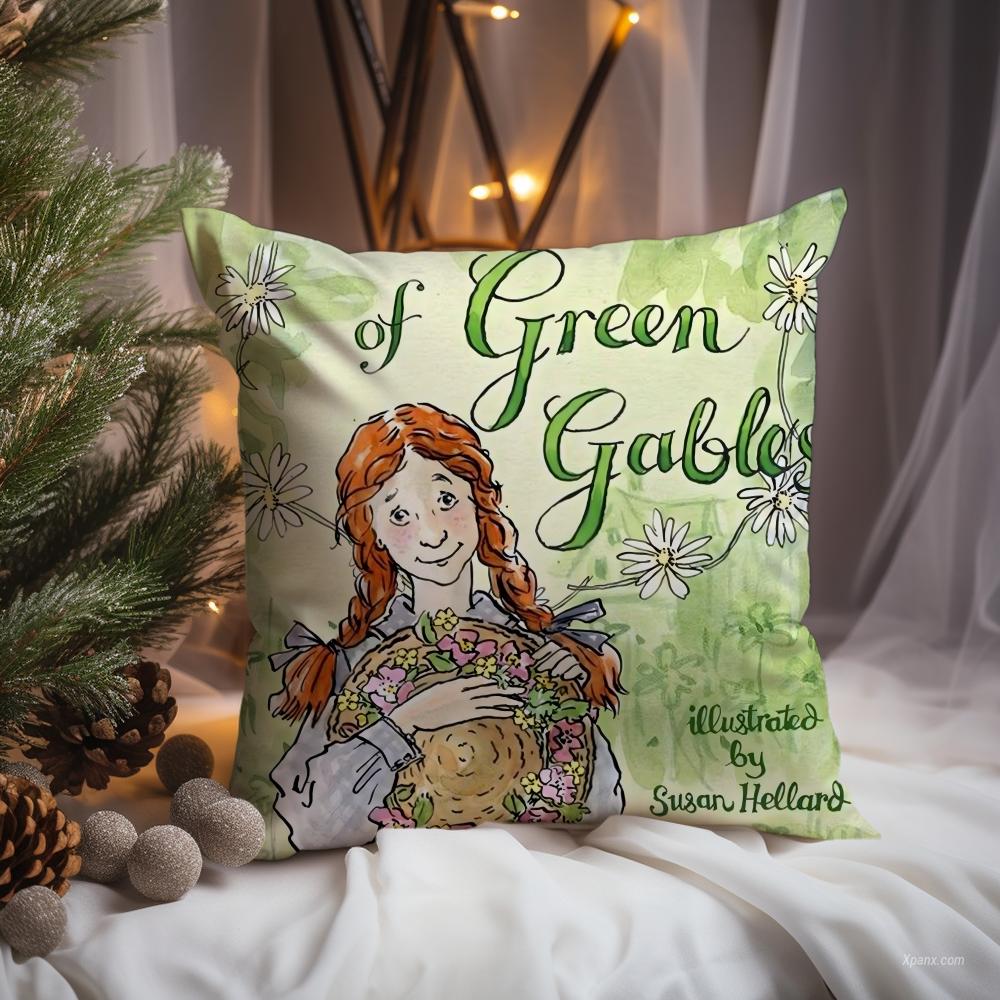 Books Anne of Green Gables Cushion Cover Premium Comfort Reversible Pillow Cove -Two in One Design for Any Room & Car Interior