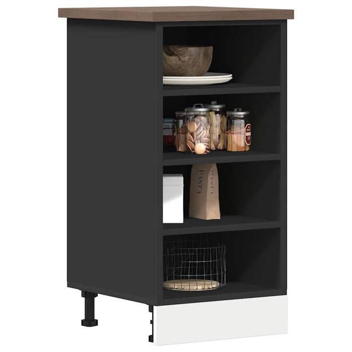 VidaXL Low Cabinet "Riga" Black 40 X 44.5 X 81.5 Cm Engineered Wood 854203