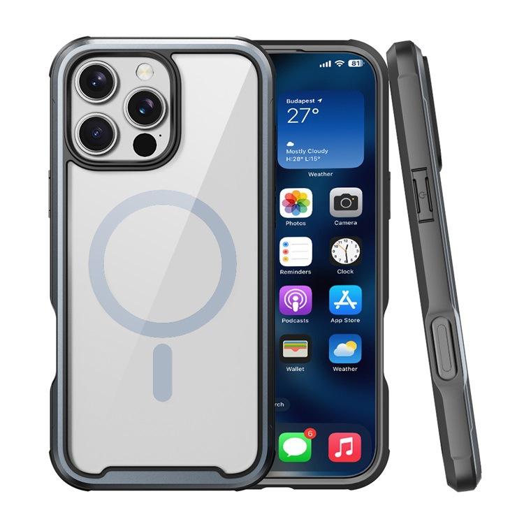 Customized metal mobile phone case is suitable for Apple iPhone 11promax magnetic airbag 11 anti-drop protective case.