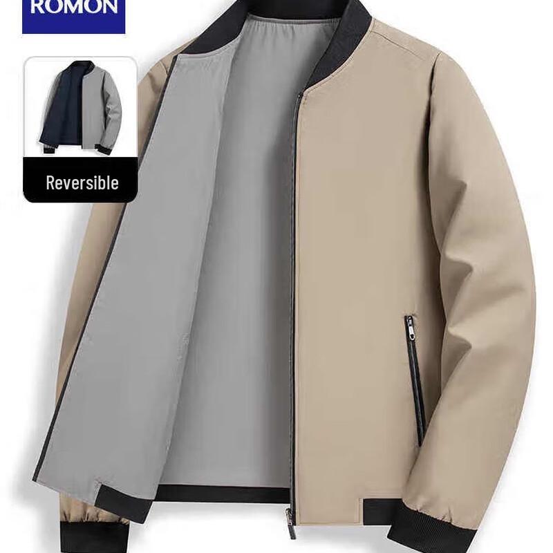 ROMON Men's Baseball Collar Casual Jacket