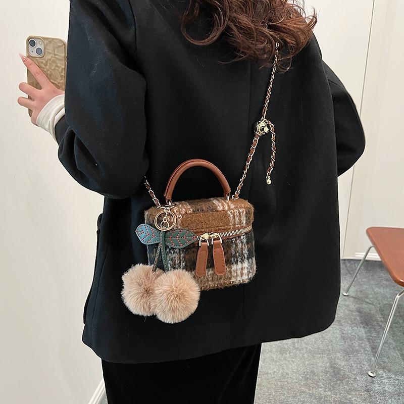 High-End Nische Mini-Tasche Damen Neu Wollkette Umhängetasche Damen Tragbare Kleine Quadratische Tasche