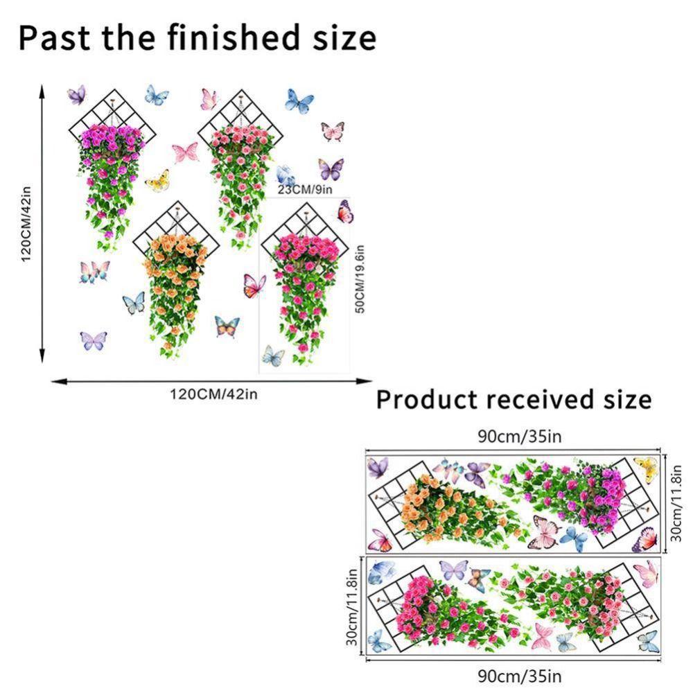 Flower & Butterfly Wall Sticker Multicolor Beautifual Decals Removable Mural Art  Home Decoration