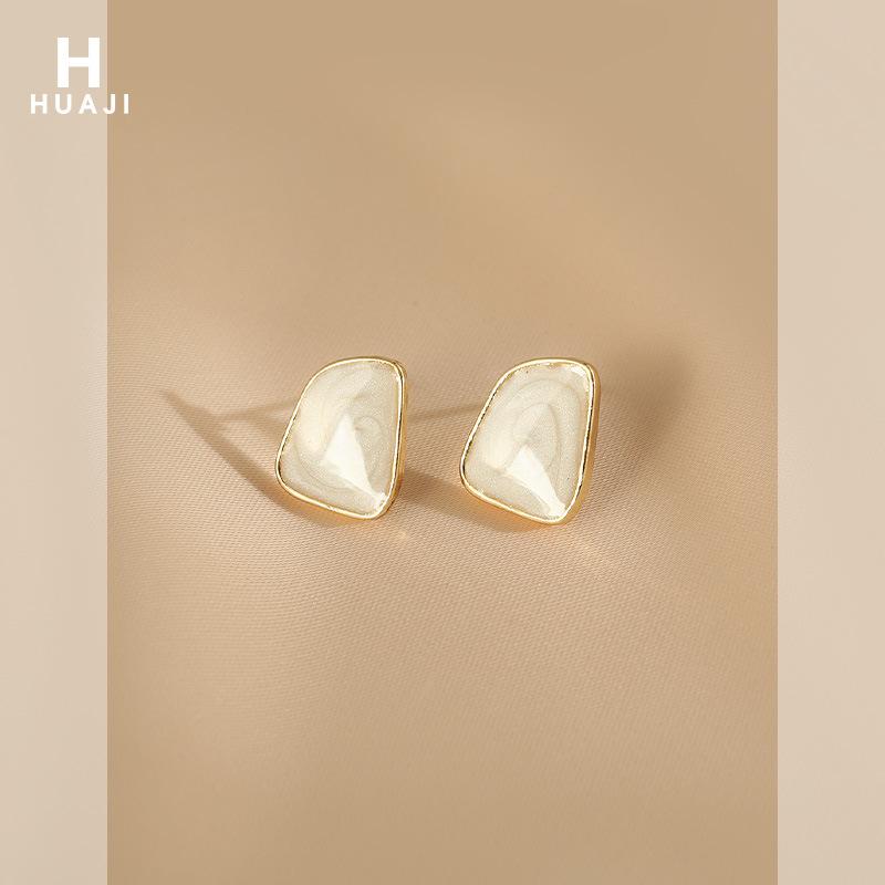 

ANENJERY геометрические серьги с глазурью зеленого и белого цвета для женщин, свежий простой дизайн, ювелирные изделия, подарок