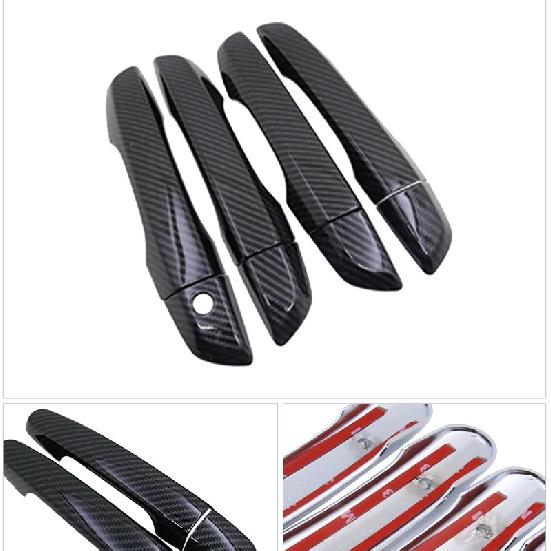For Honda Civic 10 2016 2017 2018   4 PCS Exterior Carbon Fiber Door Handle Cover Catch Trim Car Cap Styling Accessories
