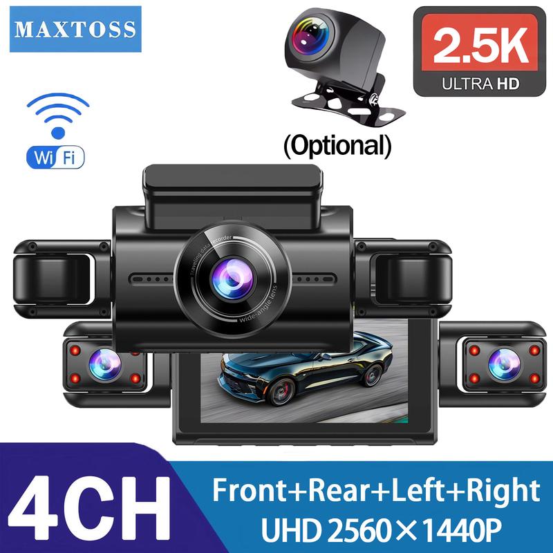 2.5K 4 Lens 360 Degree Dash Cam For Cars WIFI APP Car DVR 4-Channel Front Camera Video Recorder Rear View Camera For Vehicle