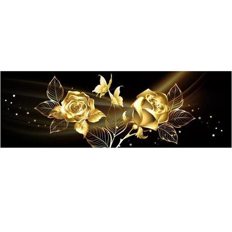 Modern Light Luxury Decorative Painting Black Gold Rose Flower Butterfly Abstract Wall Art Poster Home Living Room Bedroom Decoration