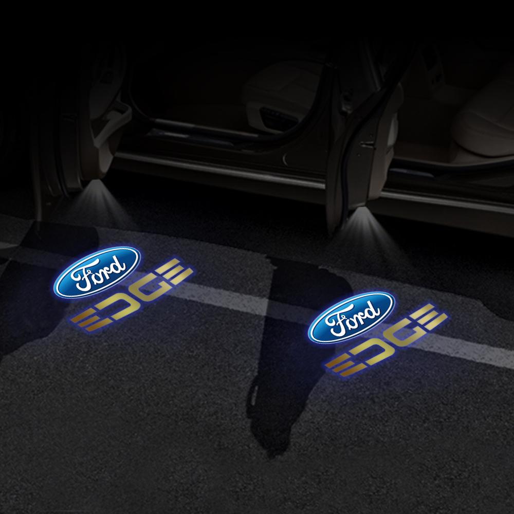 AAAMR1 2PCS Car Laser Projector LED HD Induction Lamp Welcome Light for Mondeo 2007-2013 Mustang ST RS Ford Max 2007-2008 Focus 2 F150
