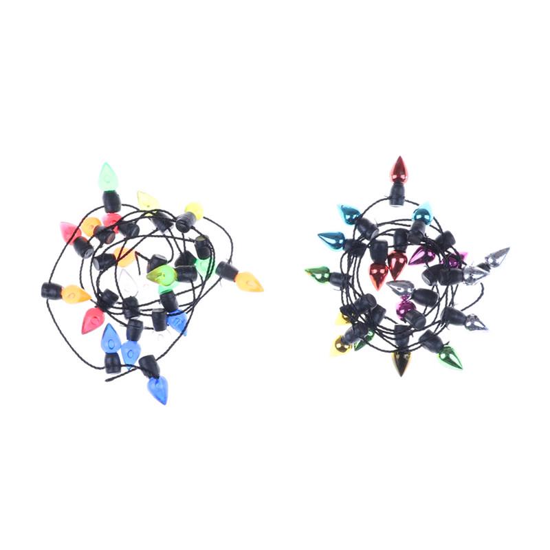 0,5 m 1/12 miniatura pentru casă de păpuși Un șir de lumini de Crăciun din plastic multicolore