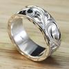 Metal CopperColor Caved Pattern Women Thin Rings Temperament Wedding Bands Accessories Fashion Versatile Jewelry