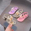Mädchen Perlen Sandalen Strass Kinder Gladiator Sandalen Schmetterlingsknoten Prinzessin Kinder Sandalen Zehentrenner Strandschuhe Weich