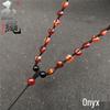 Natural Jade and Red Agate Bead Pendant Necklace Rope