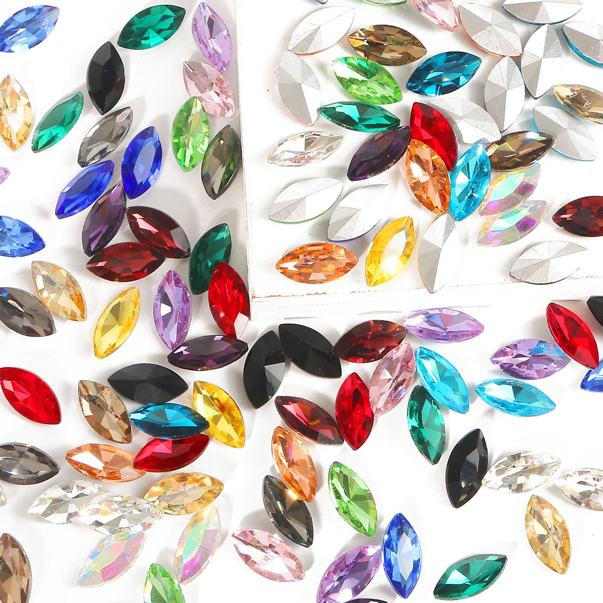 

50 шт./пакет, стразы с плоской задней частью, акриловые бусины в виде лошадиного глаза, пришить стразы, хрустальные камни для украшения одежды своими руками