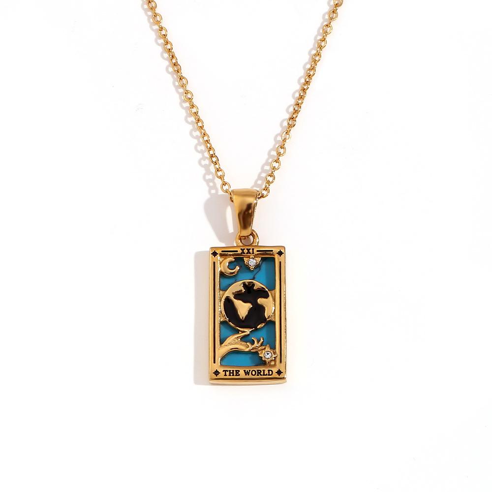 Fashion Pendant Necklace with Stainless Steel and 18K Gold Plating