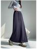 Women's Grey High-Waisted Drawstring Sports Skirt: 2025 Autumn/Winter Casual Loose Straight-Leg Half-Length.