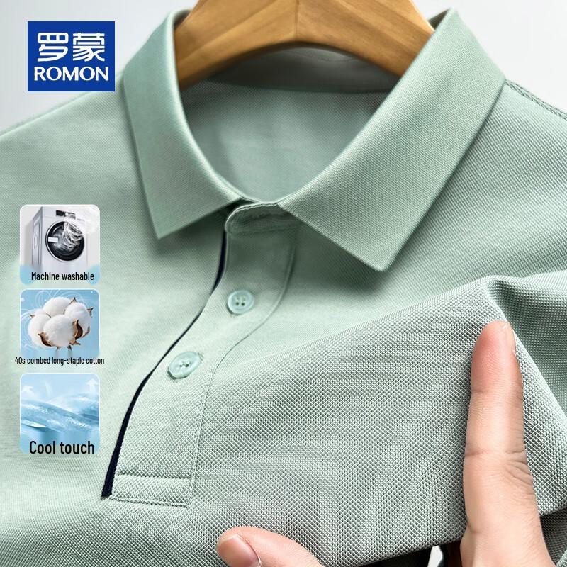 ROMON Men's Breathable Summer Casual Business Polo Shirt