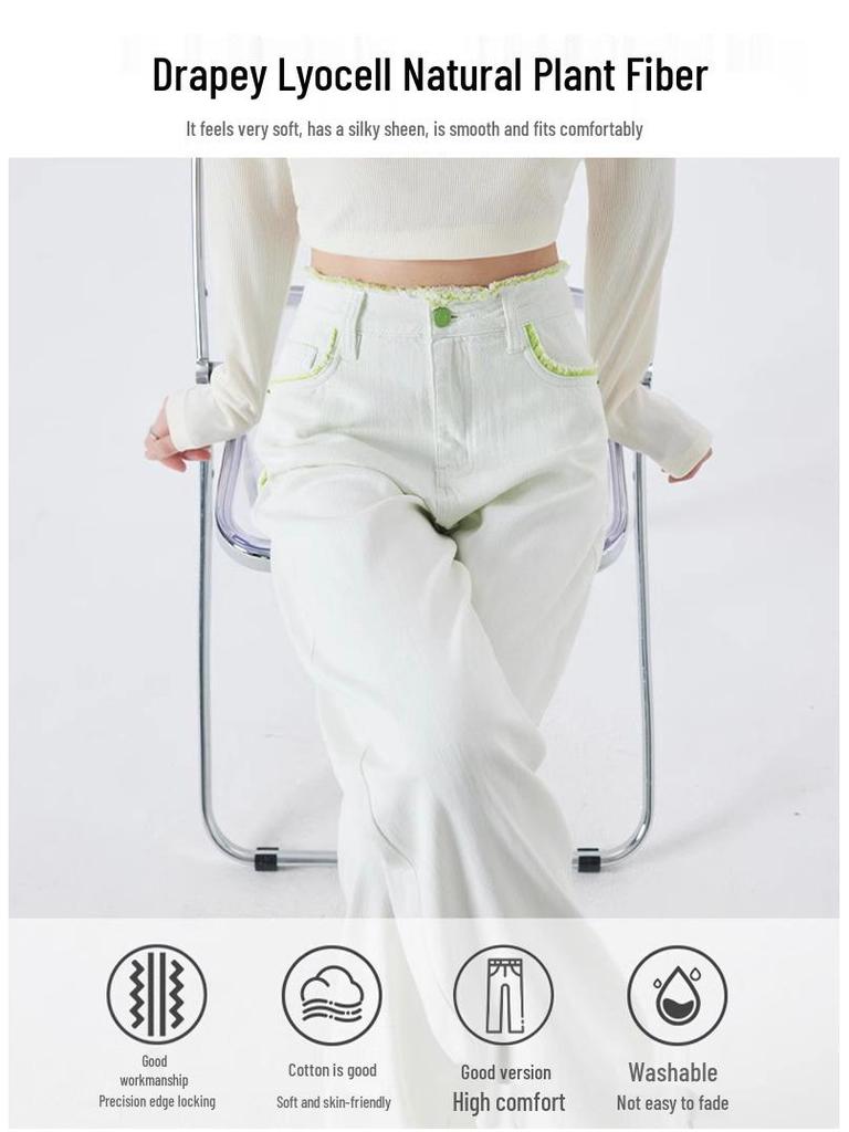 High-Waisted Slimming White Jeans for Women - 2024 Autumn/Winter Edition