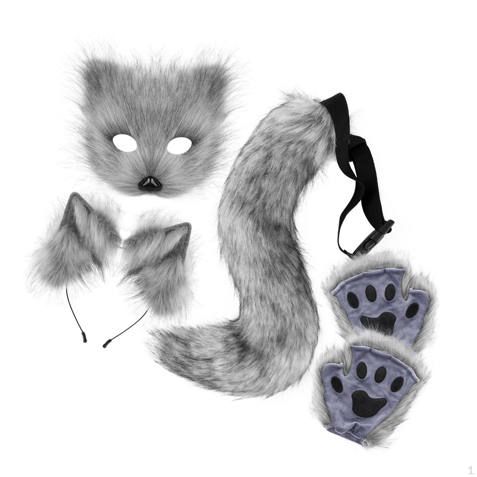 

Набор костюмов с маской и хвостом животного для игривых мероприятий Dark Grey