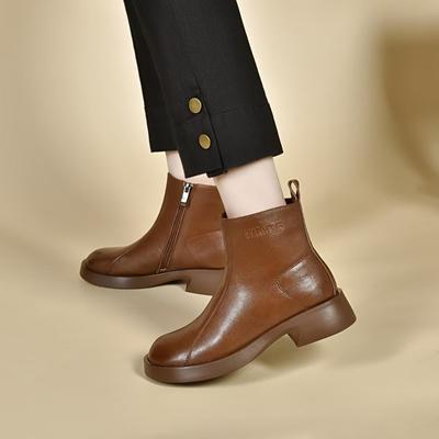 Bottes Martin Bottines Plates Bottes Décontractées en Cuir Bottes en Coton