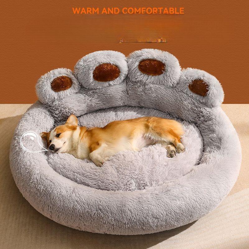 

Милая собачья кровать с когтями медведя, диван для домашних животных, удобная кровать для домашних животных, подходит для средних размеров, мягкая, пушистая, теплая, универсальная, для собак на все времена года 50cm серый