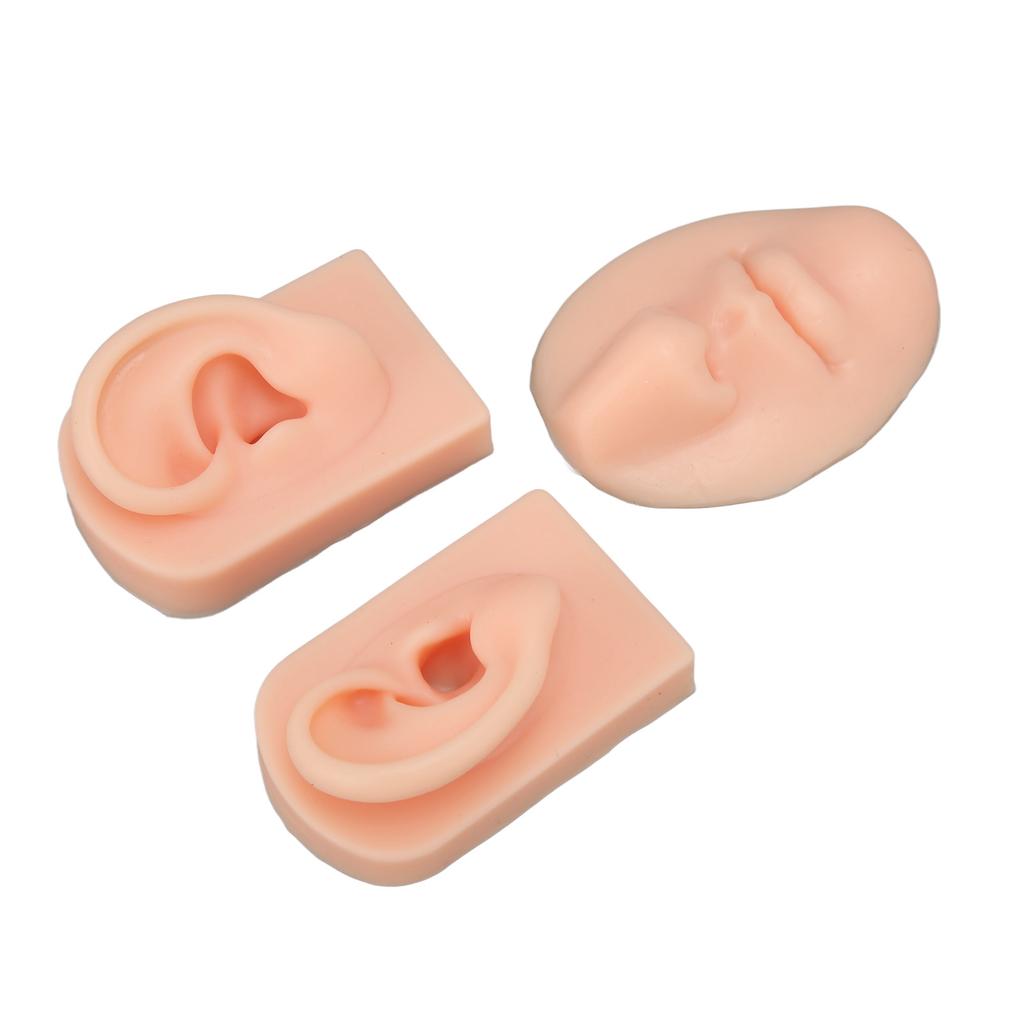 3D Nose and Mouth Model Silicone Ear Model Simulation Display Props for Piercing Suture Practice