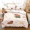 Cartoon Capybara Bettwäsche Set Einzelbett Zweibettbett Vollgröße Queen Size King Size Bettwäsche Set Schlafzimmer Bettbezug Sets Anime Bettlaken Set