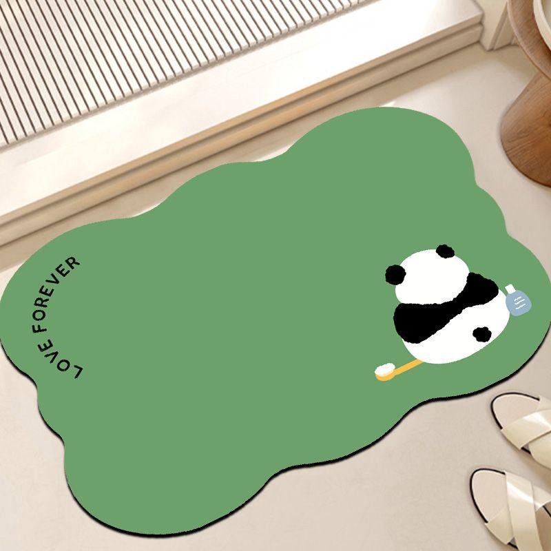 Bathroom Cartoon Special-shaped Absorbent Floor Mat, Diatom Mud Soft Mat, Toilet, Toilet Door Non-slip Quick-drying Foot Pad