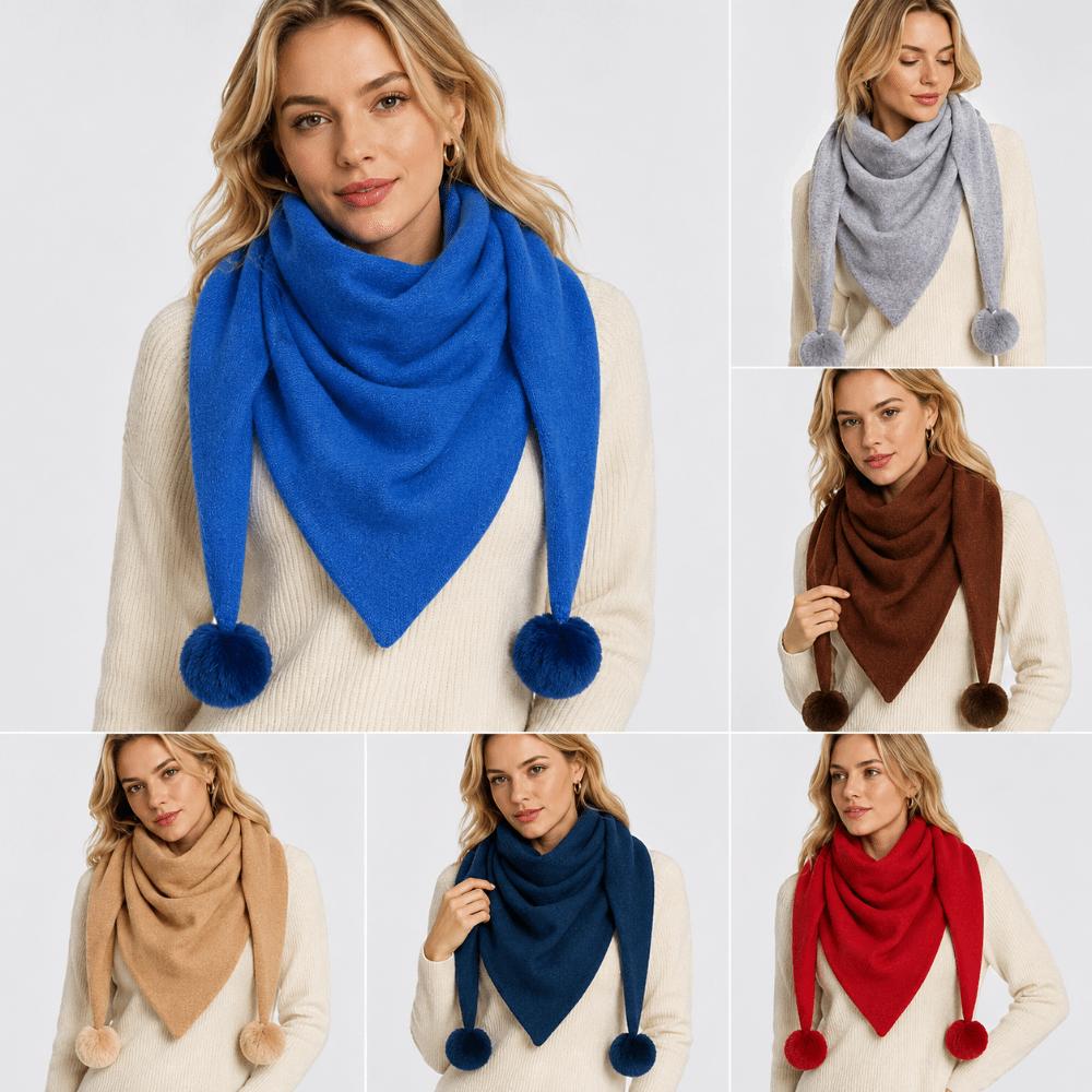 Warm Knitted Scarf Soft Fabric Neck Scarves Fashion Triangle Scarf  Women