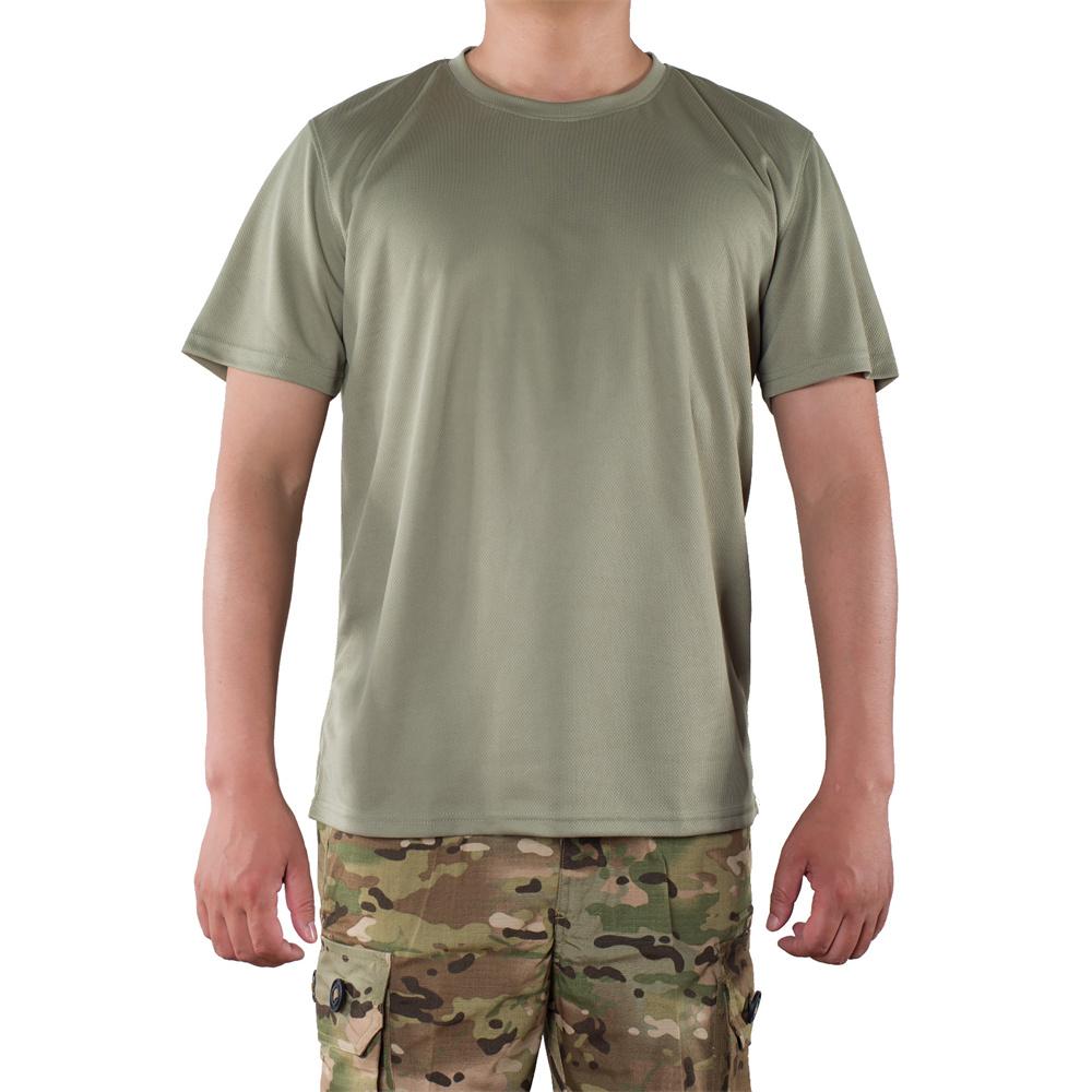 

Чоловіча тактична літня футболка для швидкого висихання Mege з коротким рукавом і великим розміром, повсякденна дихаюча футболка для бігу на відкритому повітрі, перероблена L(70-80KG)